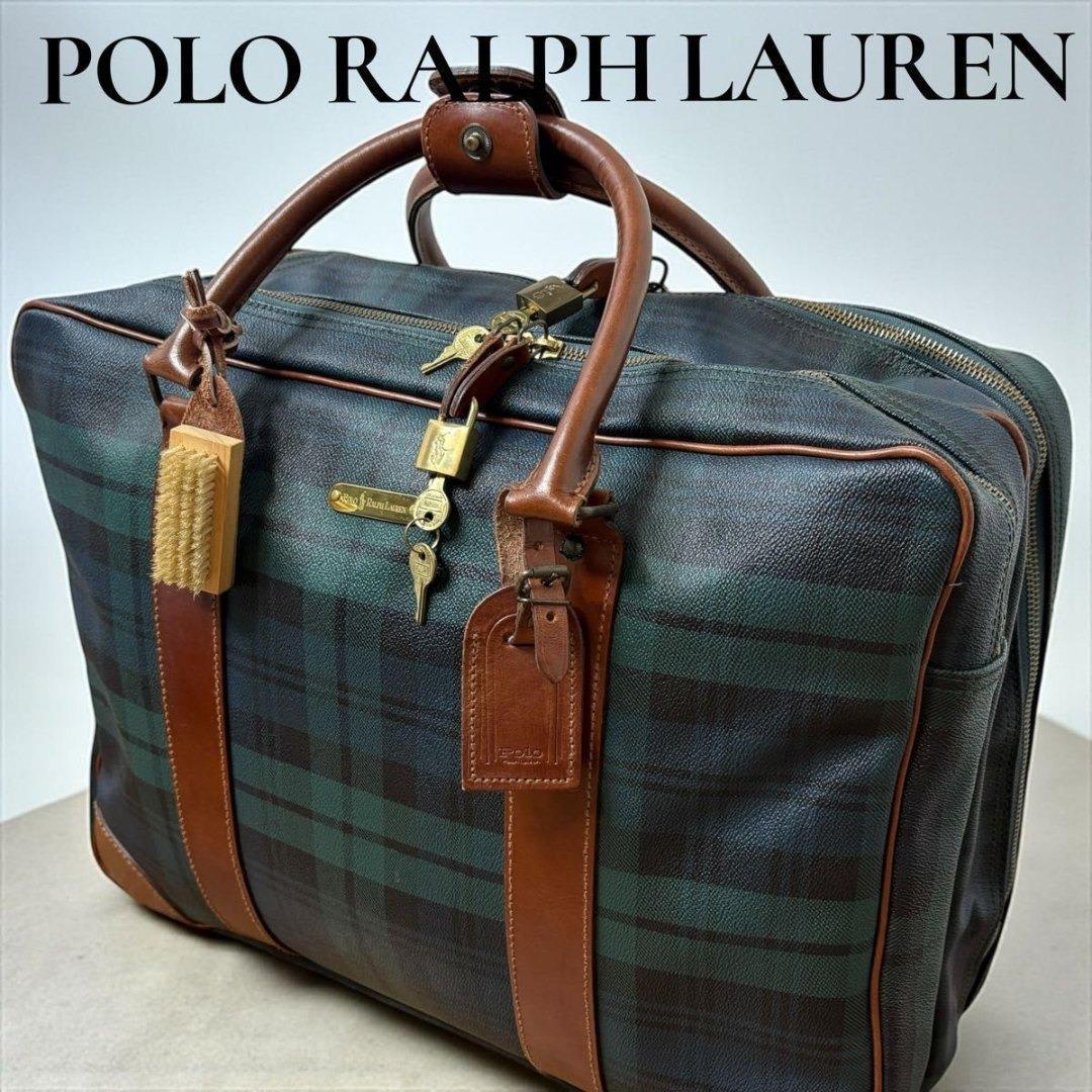 希少 90S POLO RALPH LAUREN トラベルバッグ PVC レザー