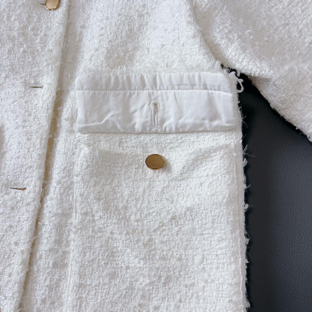 美品✨UNITED ARROWS ファンシーツイード ノーカラー ジャケット