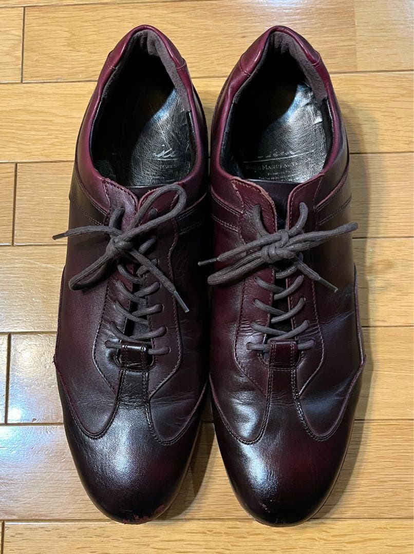 バーガンディ レザースニーカー