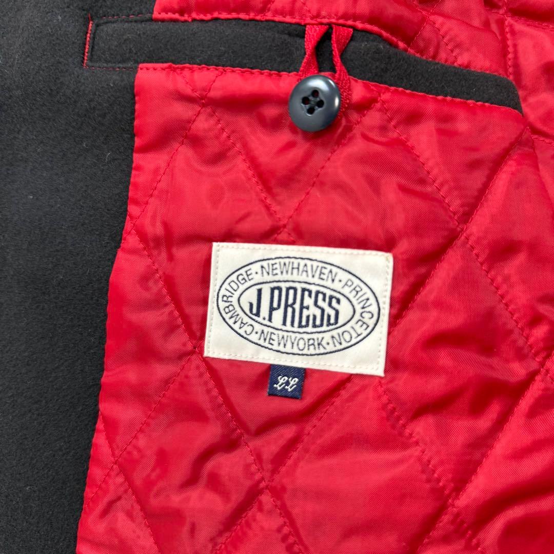 希少 カシミヤ混！ジェイプレス ダブル Pコート イタリア製生地 ネイビー XL