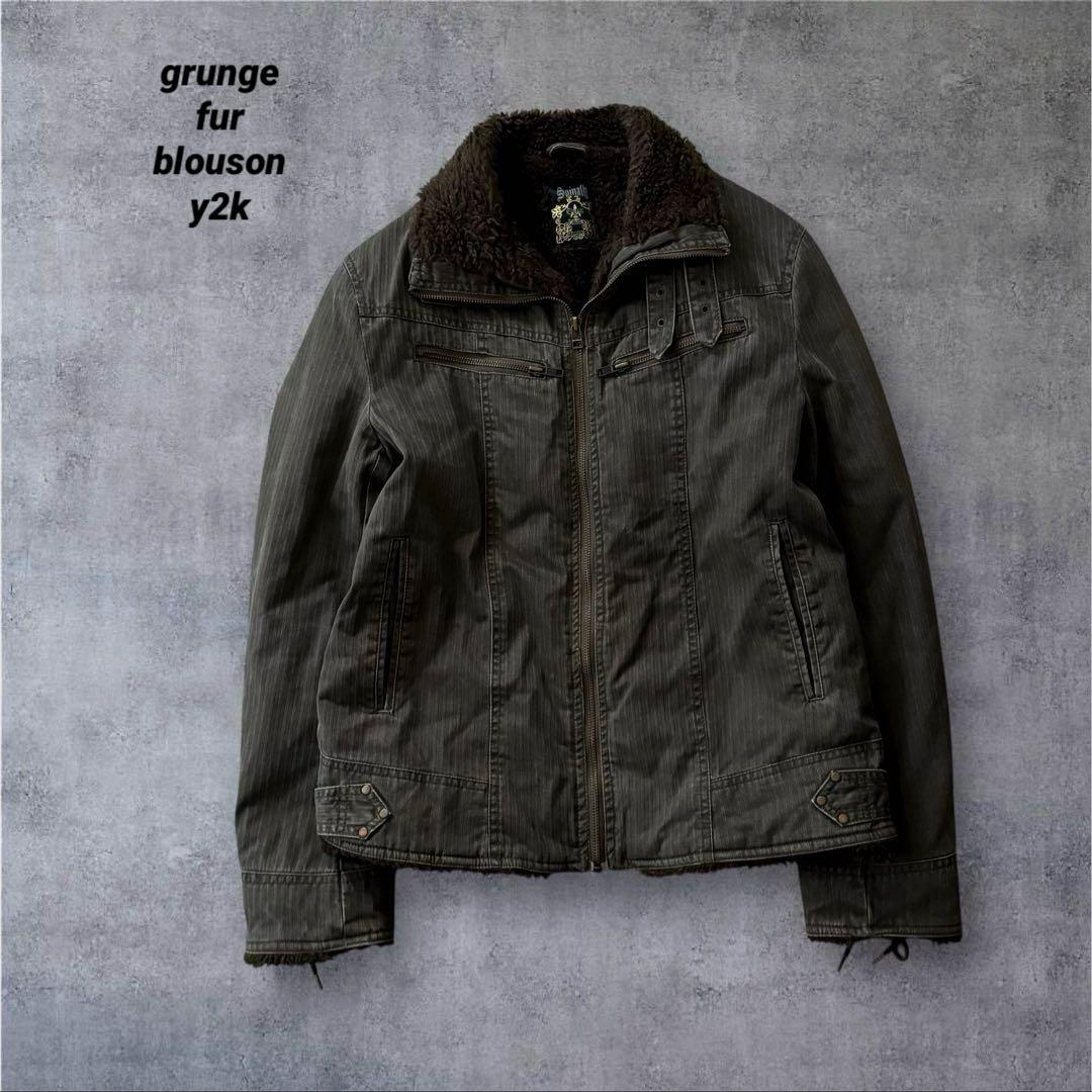 ジャケット・アウター Japanese Label puff fur jacket y2k L