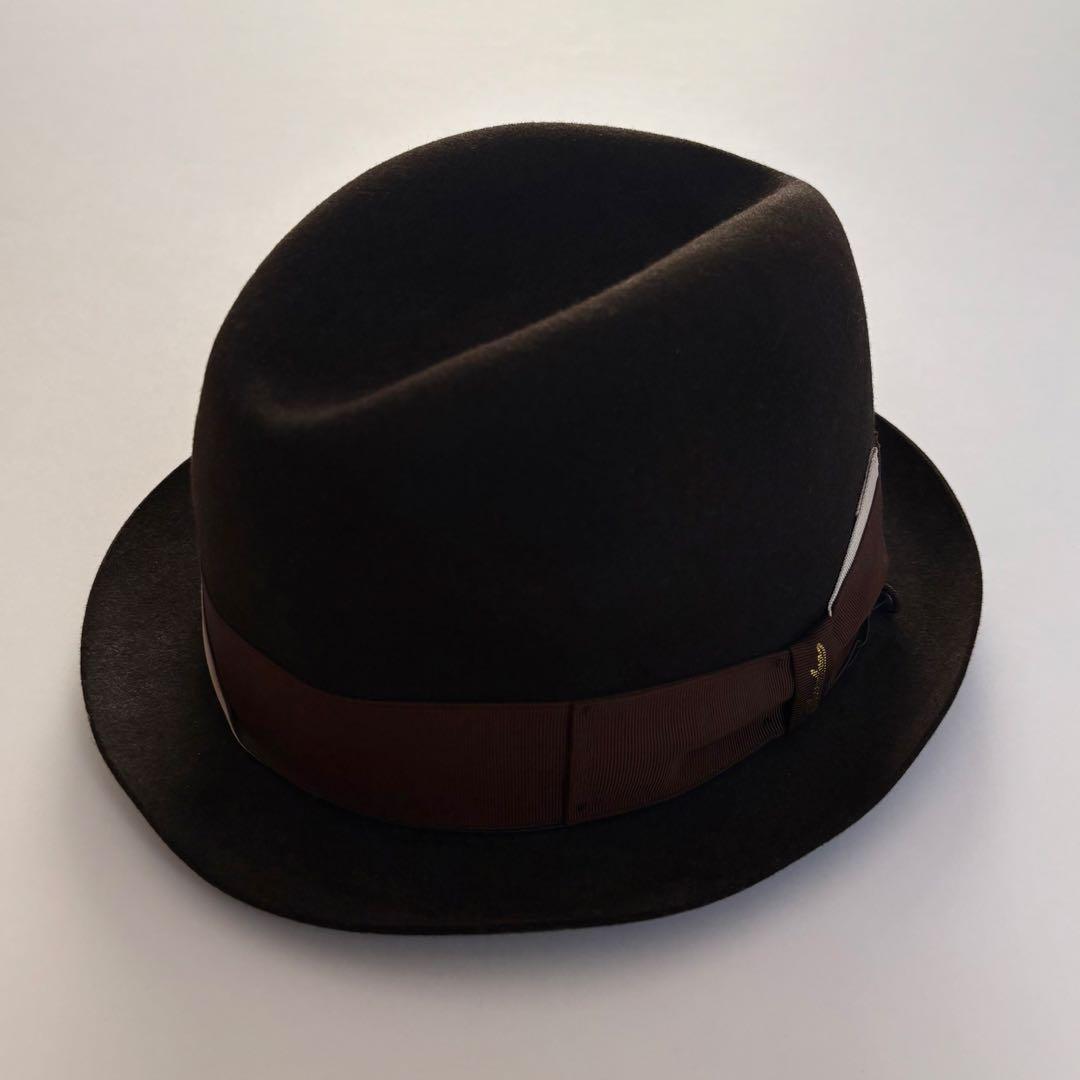 【ボルサリーノ フェルトハット こげ茶】