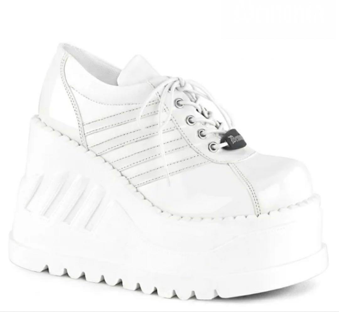 デモニア　厚底スニーカー　白　黒