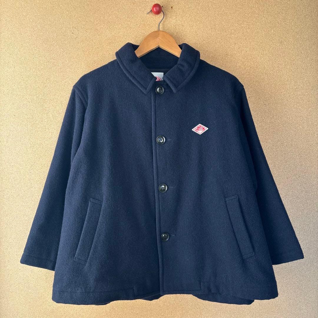 DANTON 24AW ギャザーショートコート WOMEN ネイビー