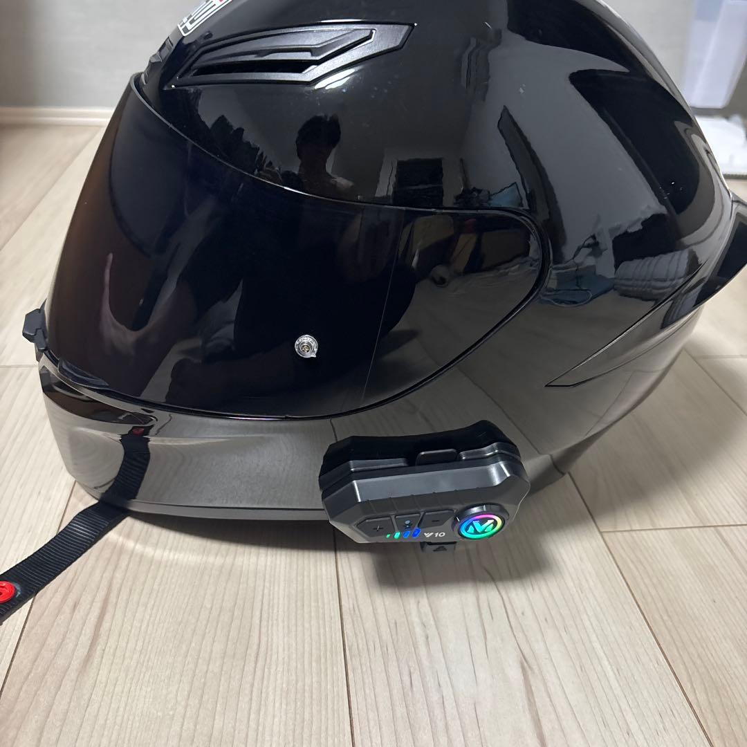 AGV フルフェイスヘルメット 黒 インカム付き 即日発送