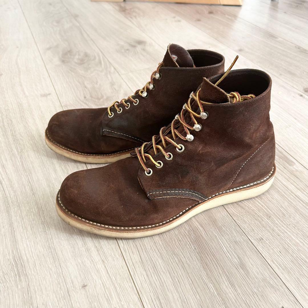RED WING 8164 ブラウン スエード プレーントゥブーツ 27.5