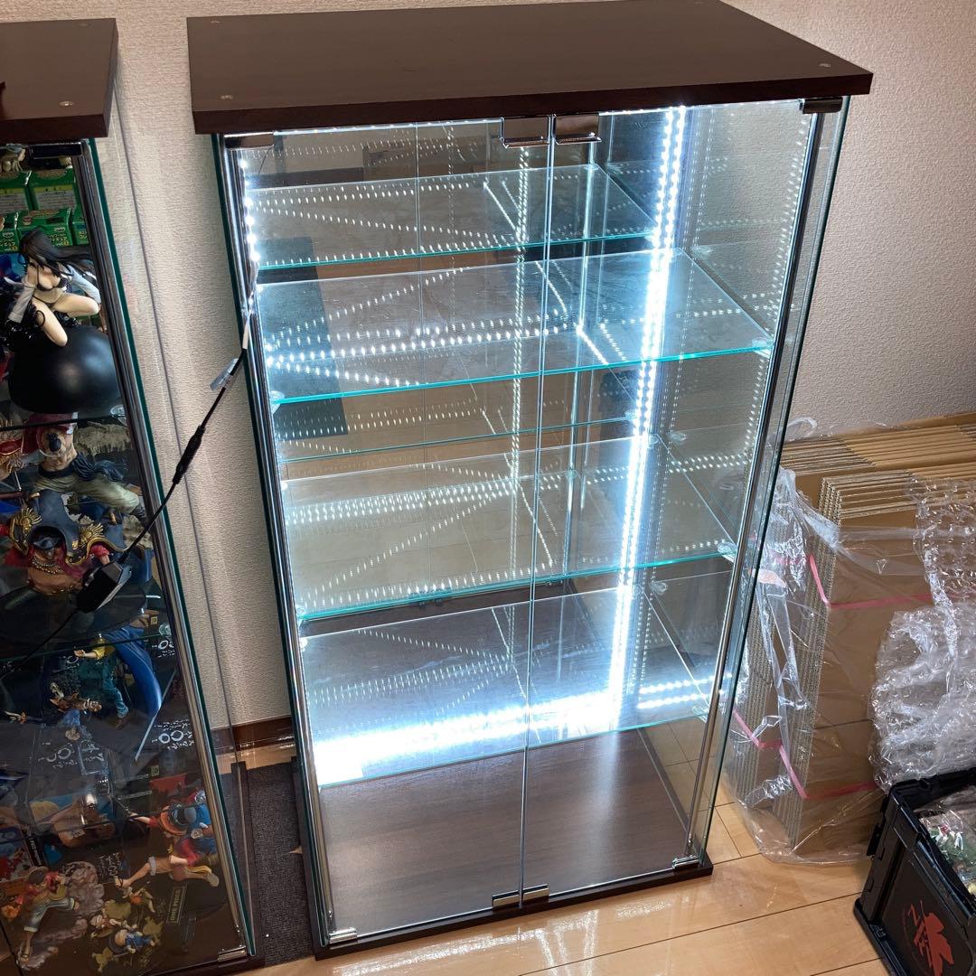 不二貿易　コレクションケース　ブラウン ワイドタイプ　高さ120cm ②