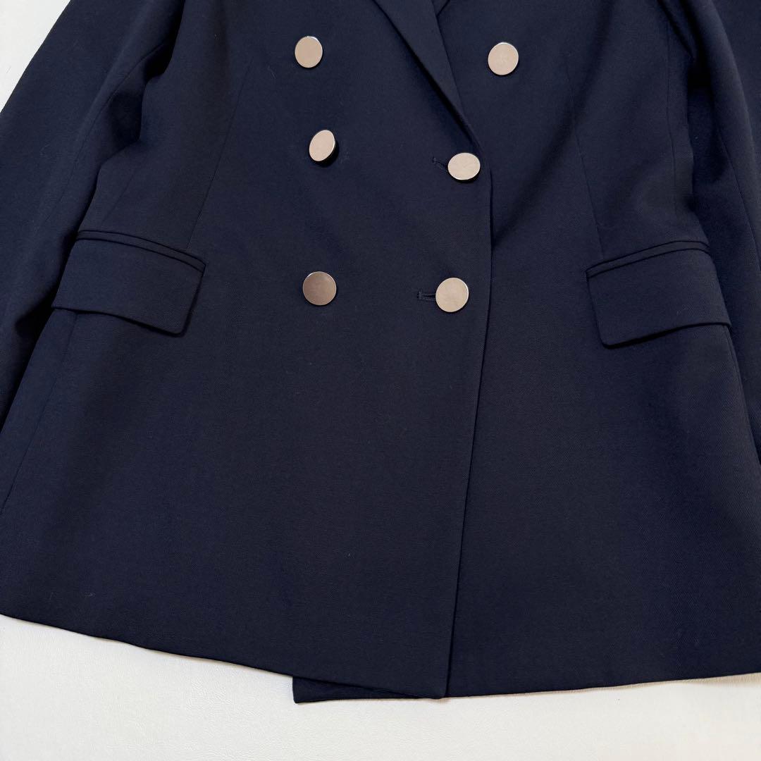 【イエナ】ダブルブレストジャケット　23AW　紺ブレ　Sサイズ　ネイビー