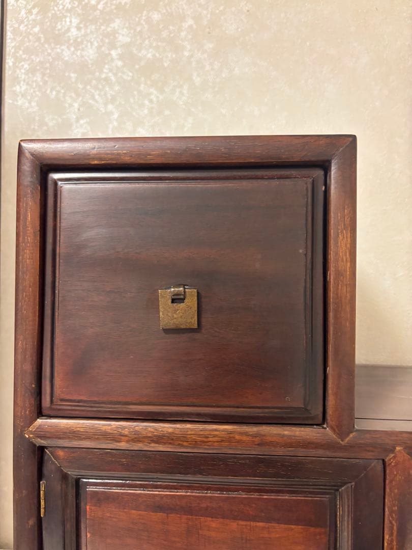 アンティーク調✨階段型収納✨中華家具 ダークブラウン