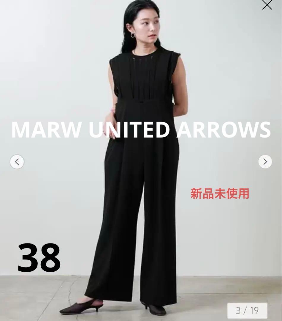 MARW UNITED ARROWS ジャージーサロペットパンツ 38 ブラック