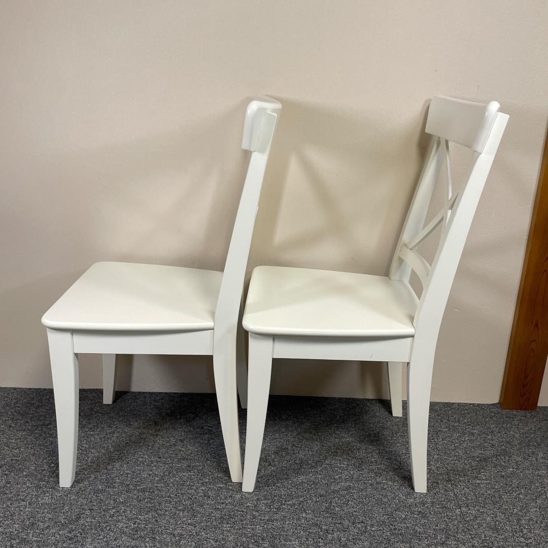 IKEA INGOLF ホワイト ダイニングチェア 2脚セット