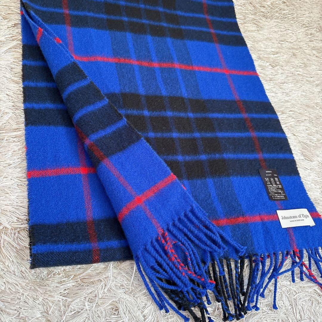 美品✨Johnstons of Elgin カシミヤ100% ストール チェック