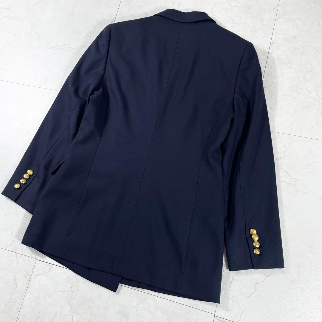 ✨極美品 バーバリーズ カシミヤ 100% 紺ブレ 金ボタン シャドーホース