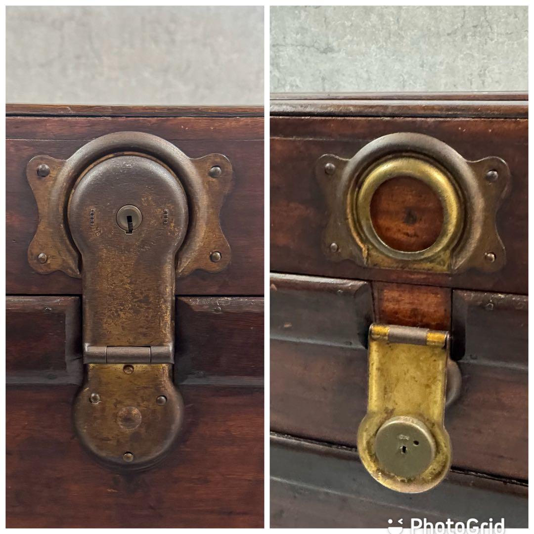 【珍品】トランクケース コンテナボックス 船舶 船鞄 収納 アンティーク①