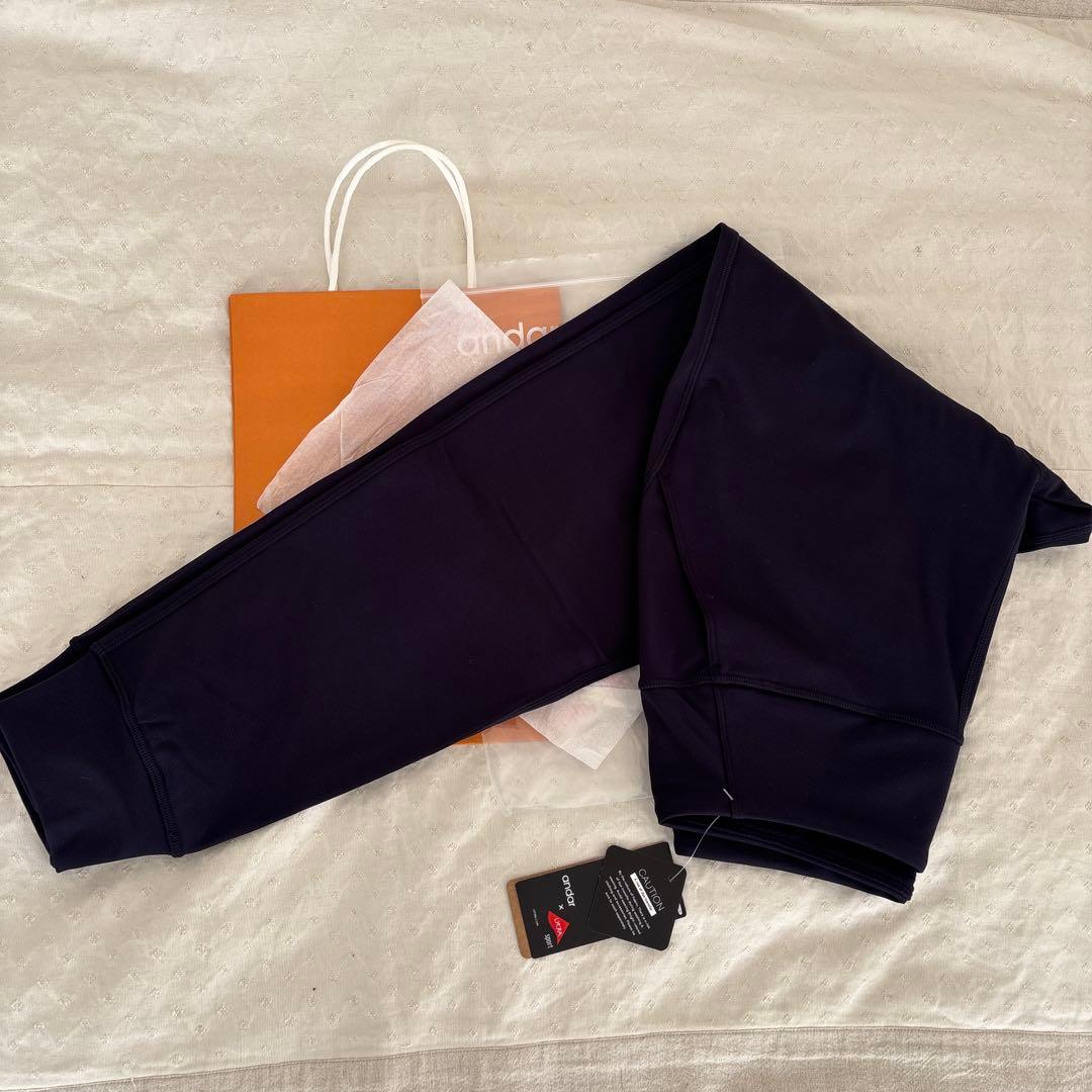 andor ヨガパンツ エアスムース　フリース ジョガーM ネイビー