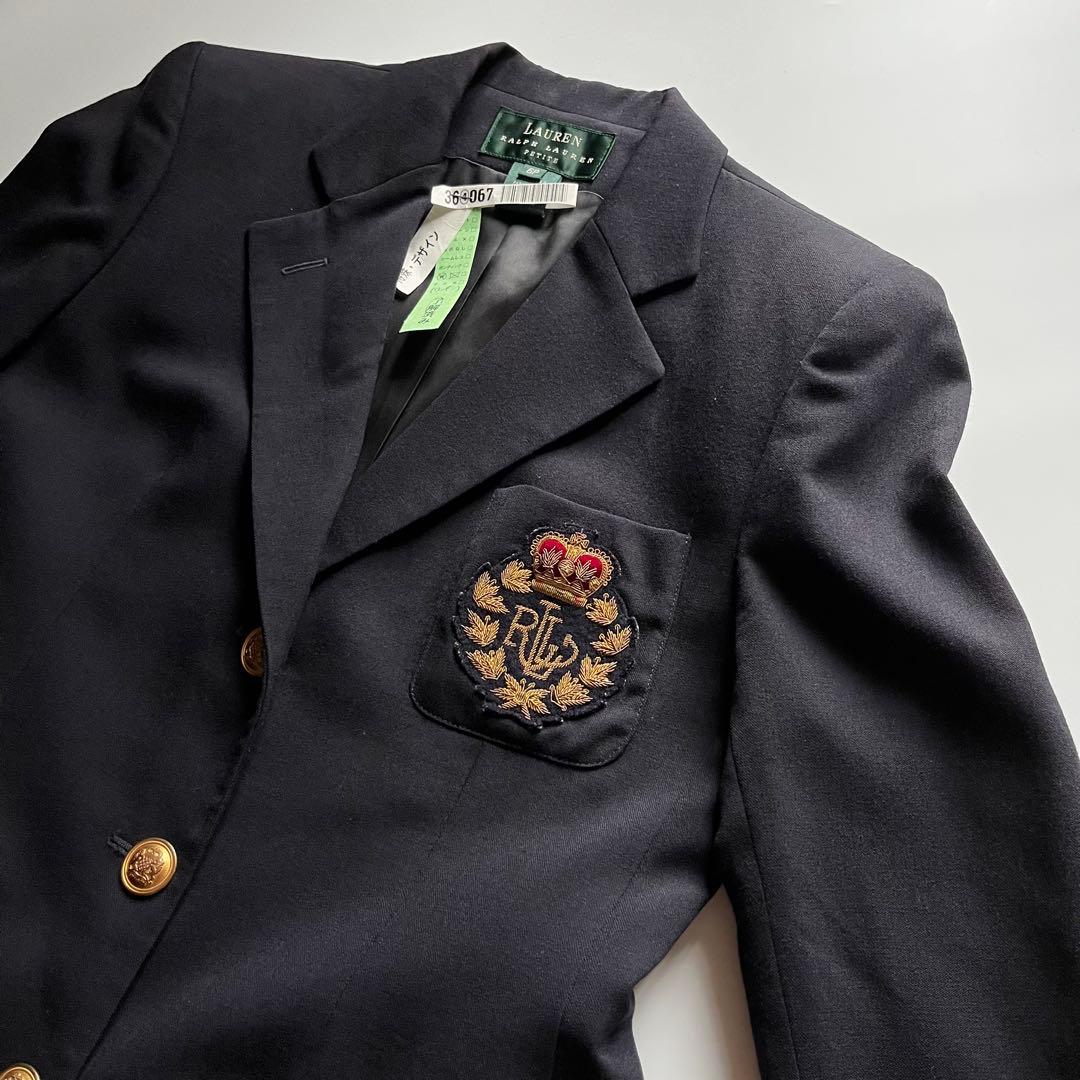 USA製 ローレンラルフローレン 紺ブレ 金ボタン モール刺繍 6P