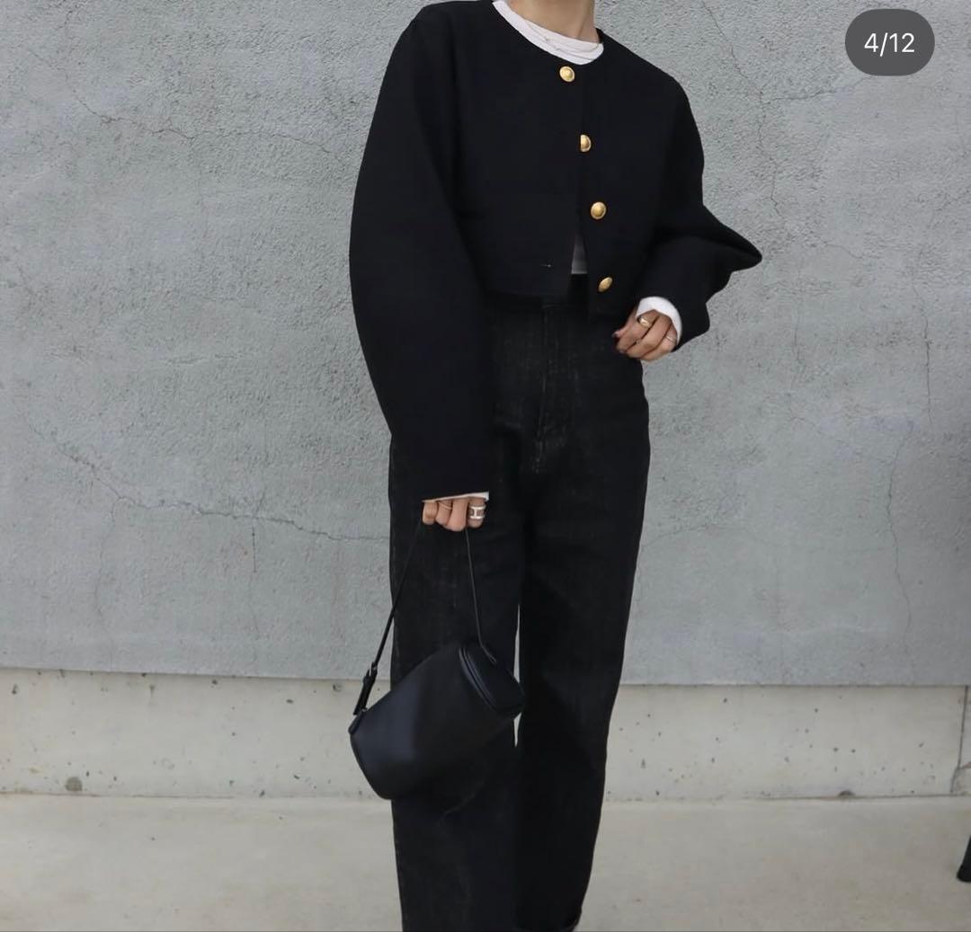 新品　epa tweed short jacket ブラック　レディース