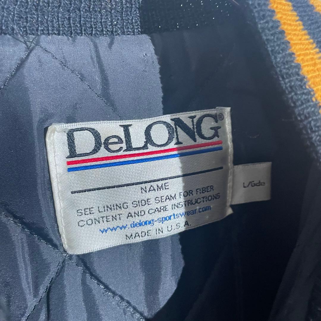 00s Delong ウールスタジャン　袖レザー　ワッペン