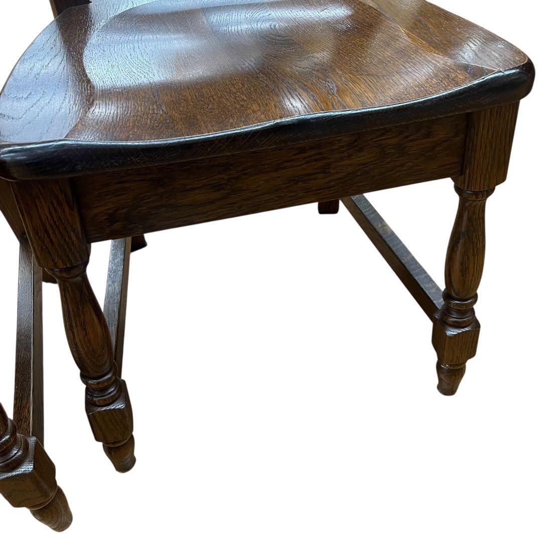 美品　起立木工　オランダ製　オーク無垢　2脚セット