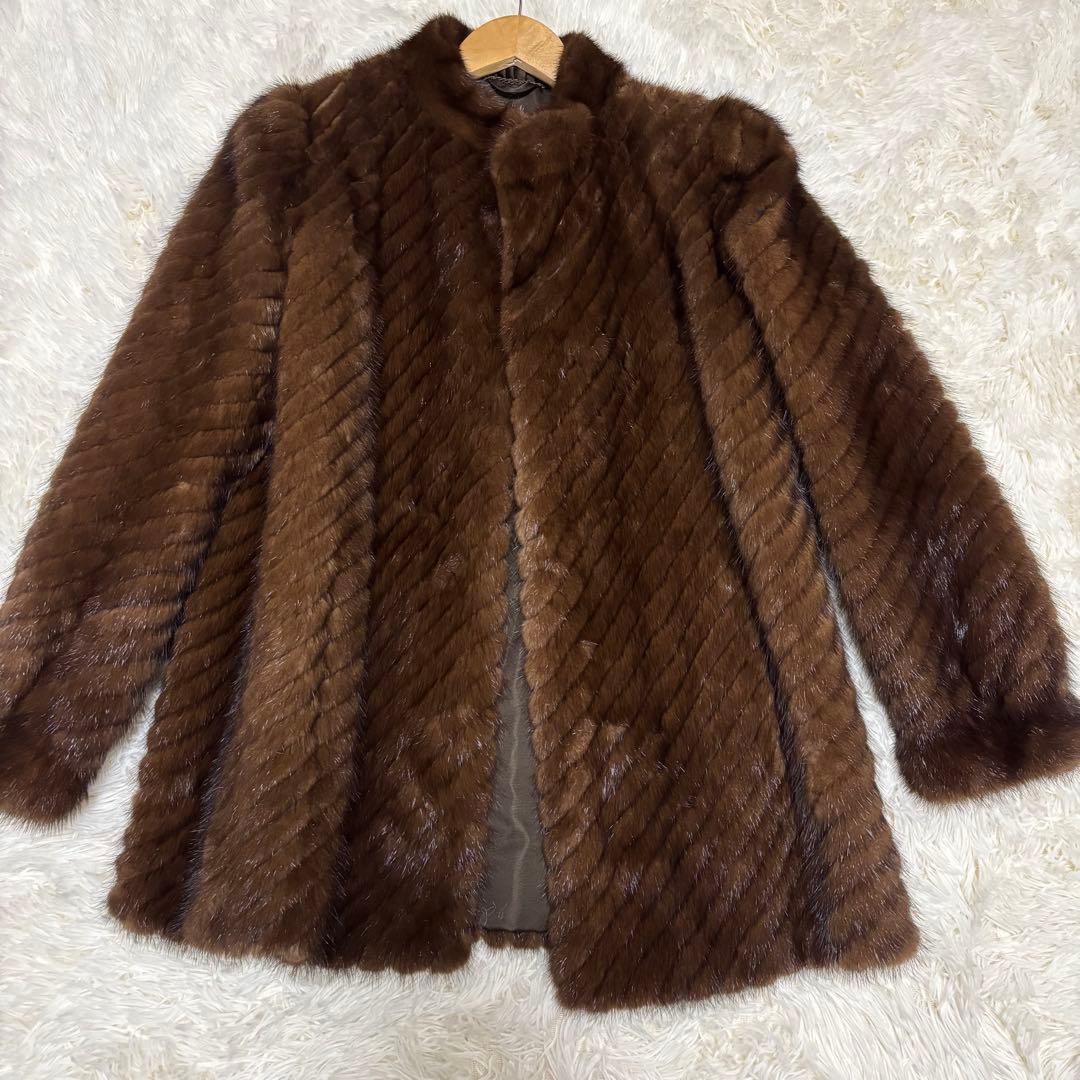 エンバ　ミンク　ファーコート　ダークブラウン　11号