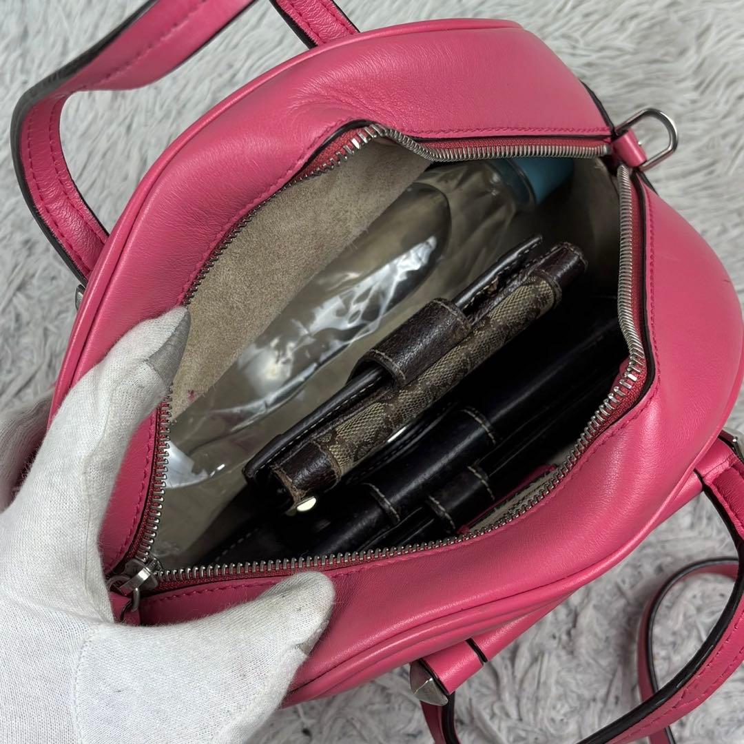 美品 ジミーチュウ レザー 2way 金具 ショルダーバッグ 斜め掛け ピンク