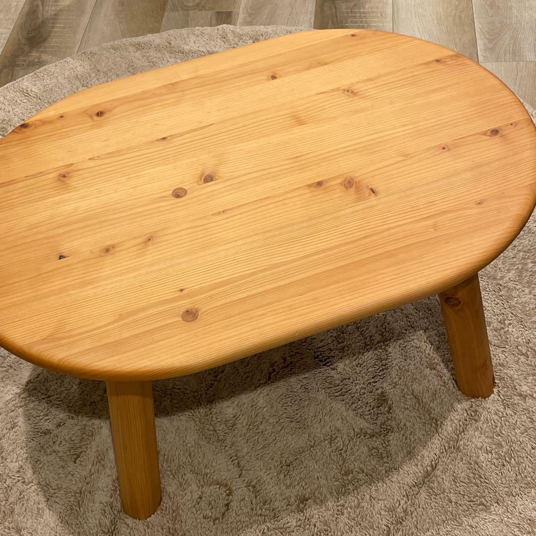 天然ヒノキ　無垢材　ローテーブル　檜