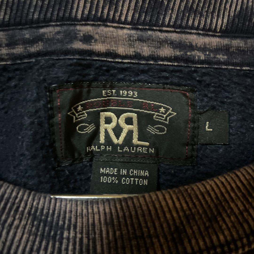 DOUBLE RL ブラウン×ネイビー　スウェット Lサイズ　USA限定