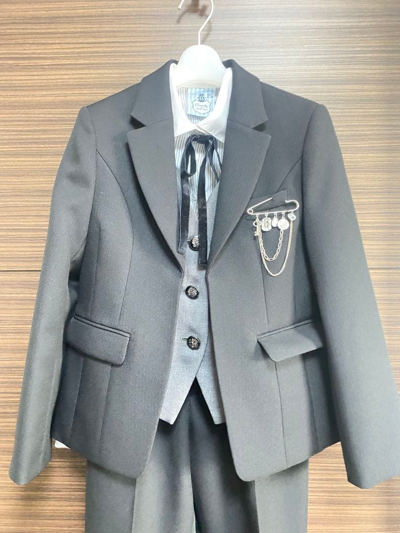 卒業式　女の子Candy 150cm ブラックスーツ 3点セット