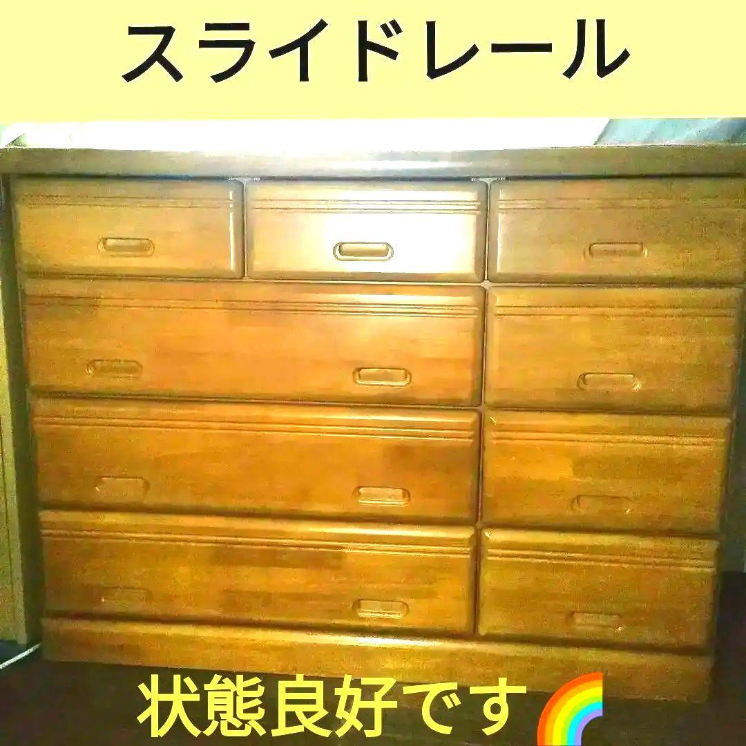 たのメル便　木製 チェスト　幅120cm　付き　スライドレール　お写真より明るめ