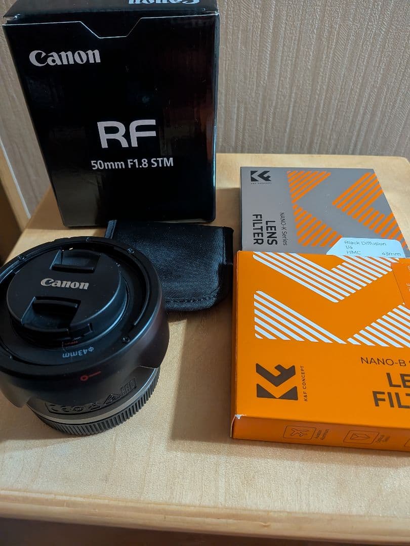 Canon RF 50mm f/1.8 STM レンズ/フード/フィルター3枚