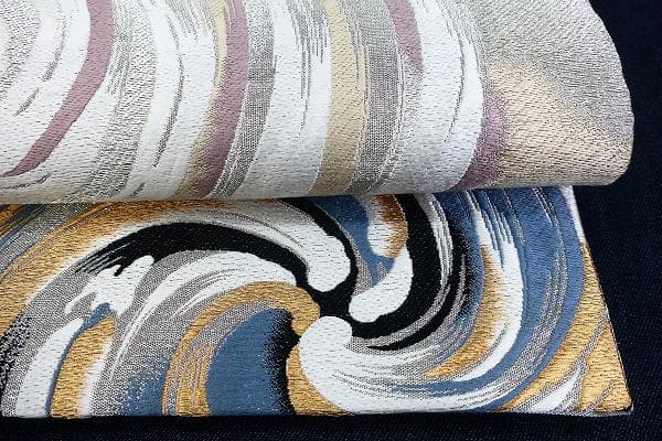 未使用品 袋帯 千地泰弘 流水 金糸 銀糸 長さ4m30cm 仕立て上がり 正絹