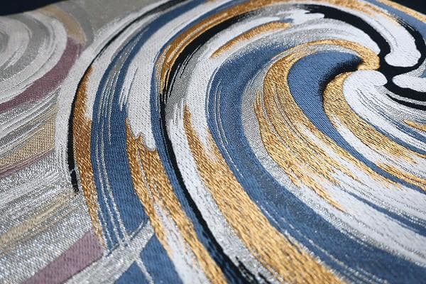 未使用品 袋帯 千地泰弘 流水 金糸 銀糸 長さ4m30cm 仕立て上がり 正絹