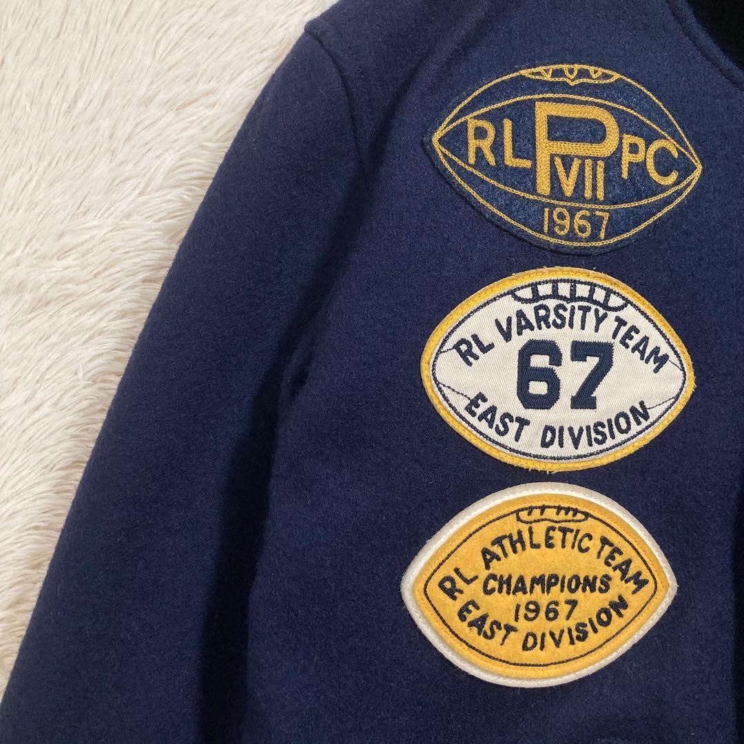 美品 ポロラルフローレン レターマンジャケット スタジャン ウール ワッペン