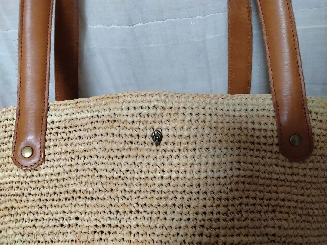 【美品】ヘレンカミンスキー バケツ型 ラフィアトートバッグ