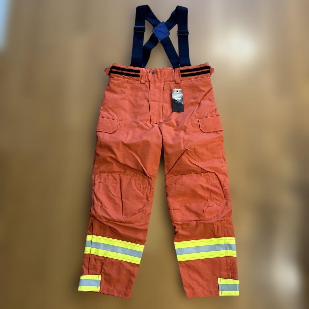 超希少デサント　オレンジ防火服ズボンLLサイズ　消防服