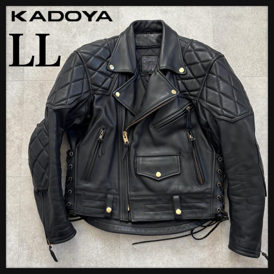 【美品・LL】KADOYAカドヤ/EVO/ダブルライダース/キルティングライナー