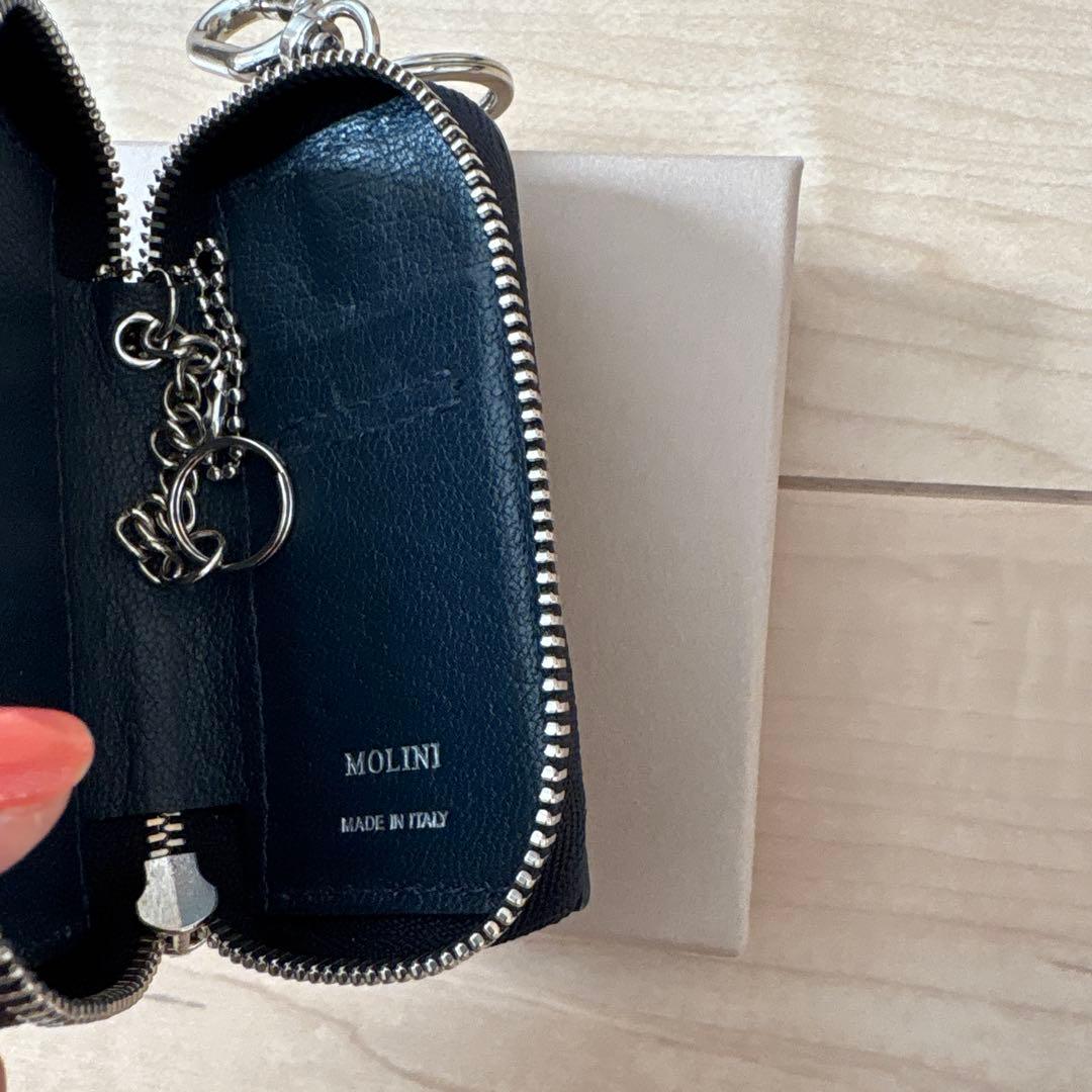 MOLINI ネイビー レザー キーケース