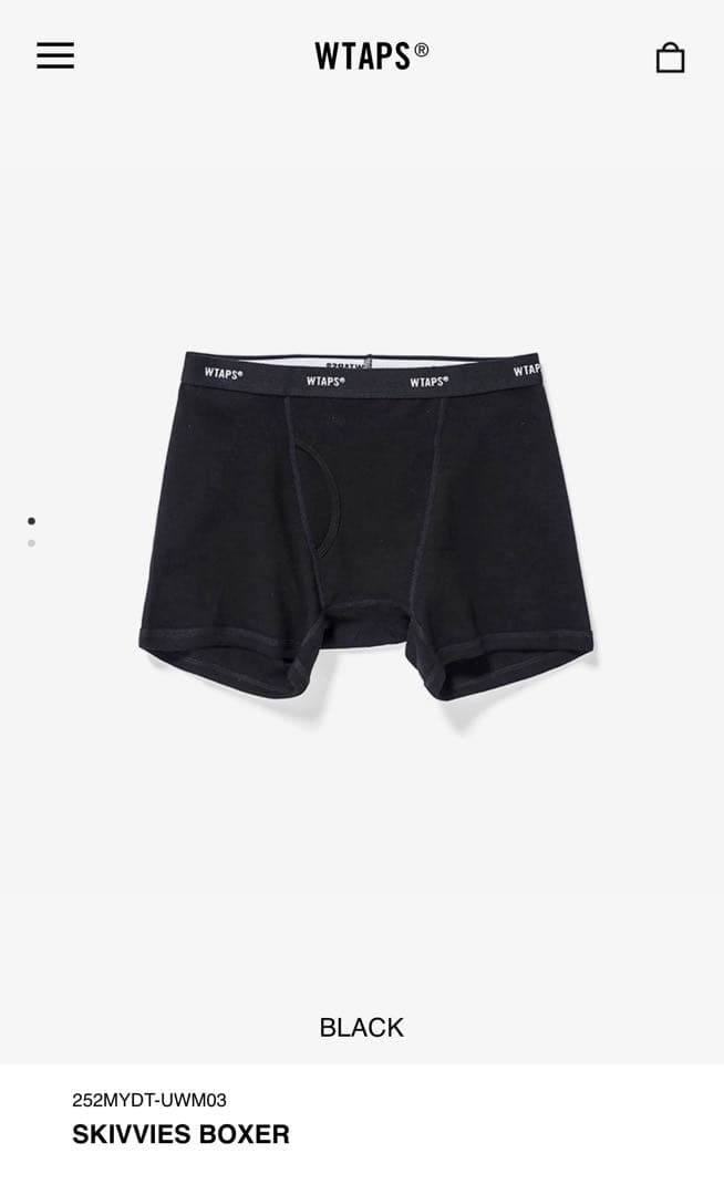 WTAPS SKIVVIES BOXER ブラック Lサイズ　３枚