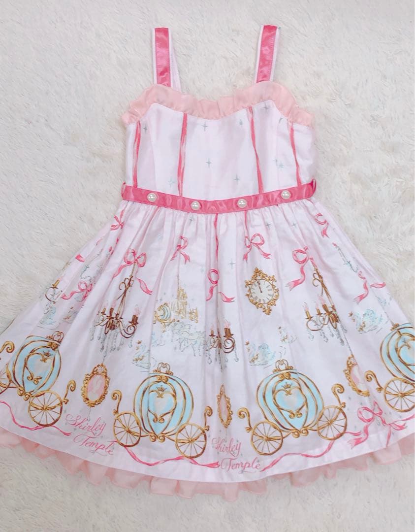 シャーリーテンプル 110シンデレラワンピースピンク姫系ドレスディズニー