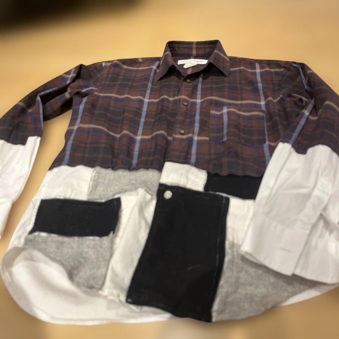 コムデギャルソンシャツ ドッキング 再構築 パッチワーク フランス製　XS