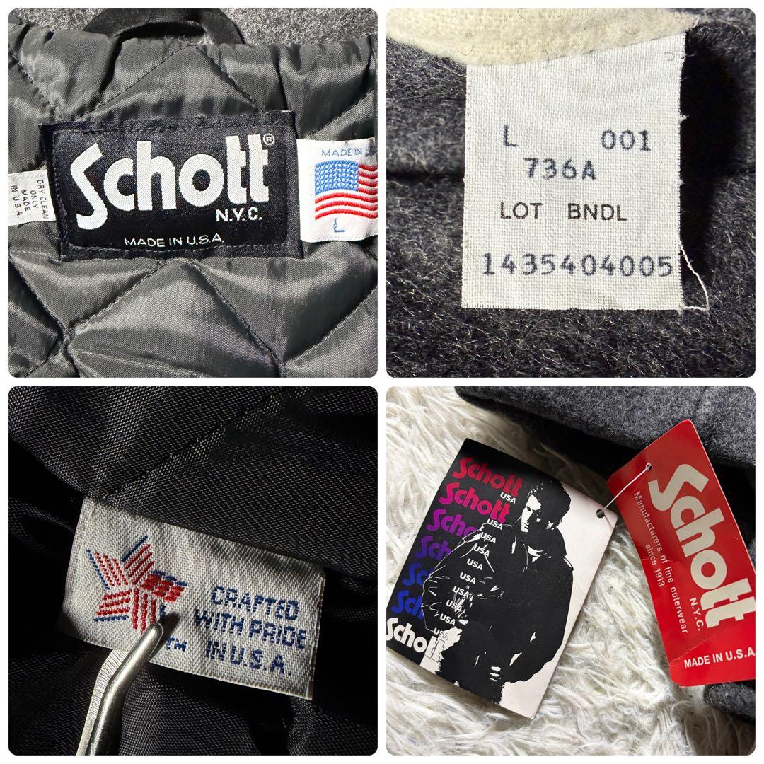 ジ*ム様 未使用/タグ付■schott ピーコート　736A メルトンウール　L