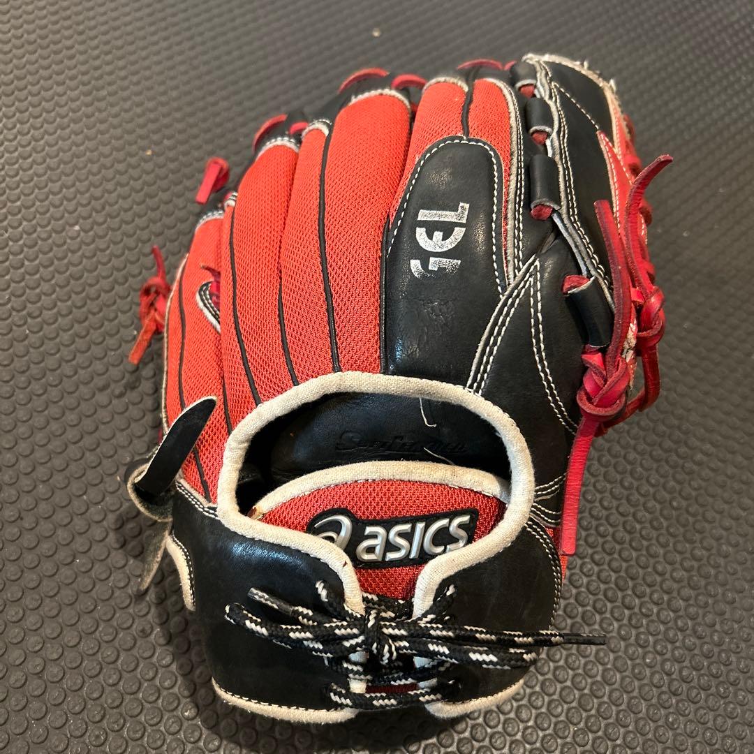 asics 軟式グローブ BGR4TA レッド/ブラック
