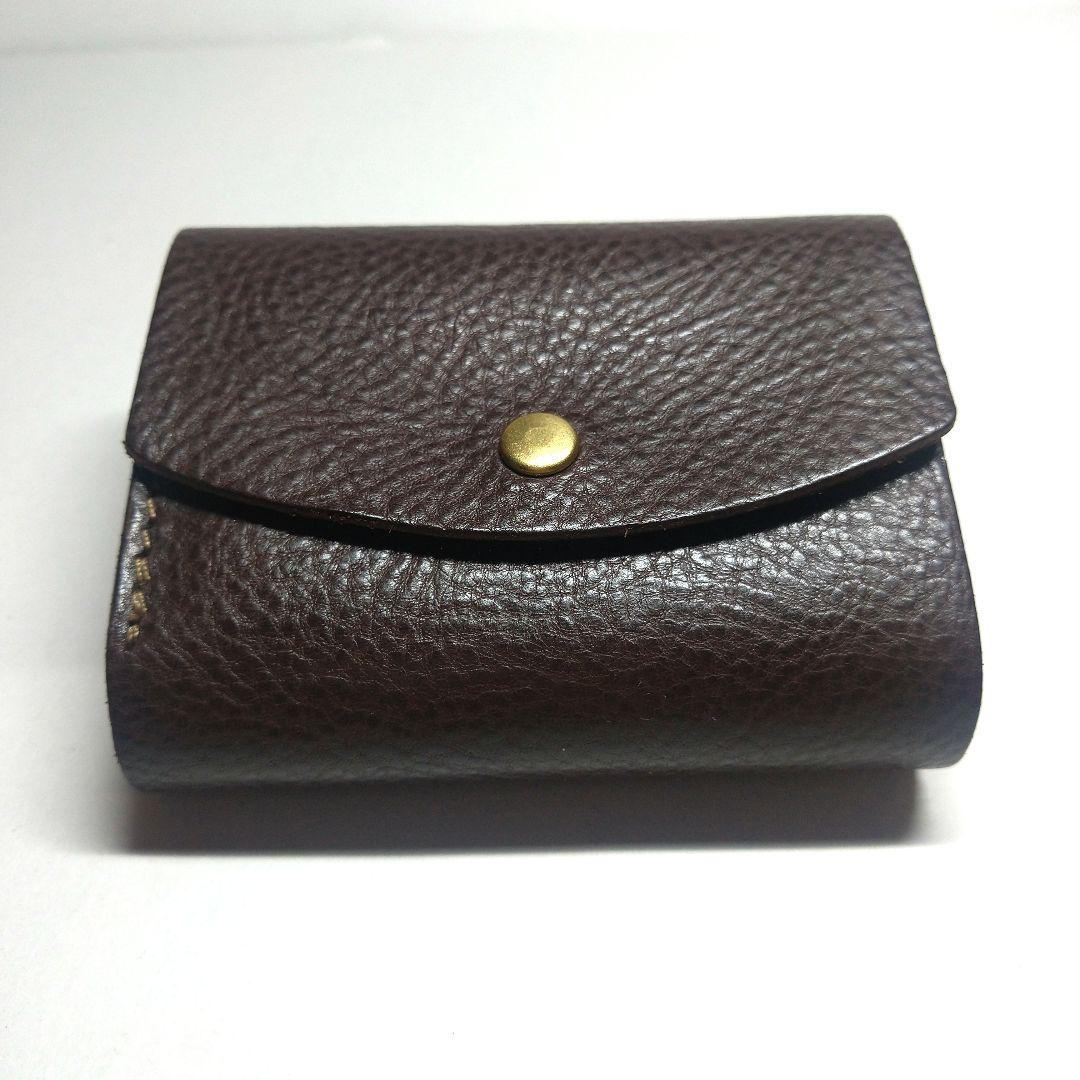 美品　 organ オルガン 三つ折り財布 シボ革 ダークブラウン