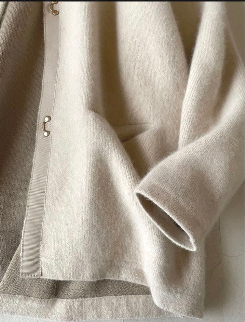 未使用◼️ラグナムーンLAGUNAMOONラクーンノーカラーニットコート