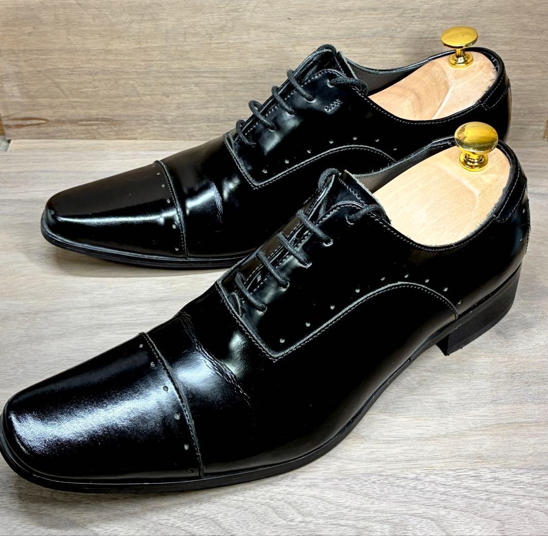 【未使用級】キャサリンハムネット ストレートチップ 黒 レザー 25cm 美品