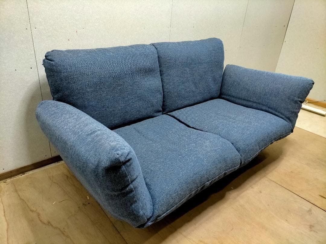 2人掛けソファ　リクライニング　ローソファ　ソファーベッド　250206-1