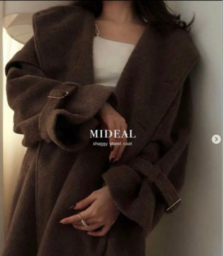 mideal シャギースタンドコート