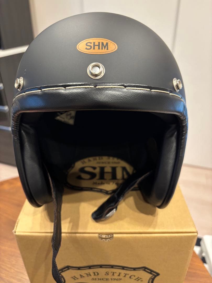 SHM ハンドステッチ ジェットヘルメット マットブラック