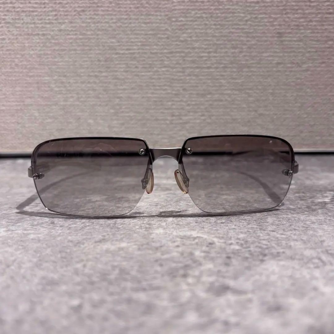 PRADA プラダ サングラス グラデーション リムレス サイドロゴ y2k