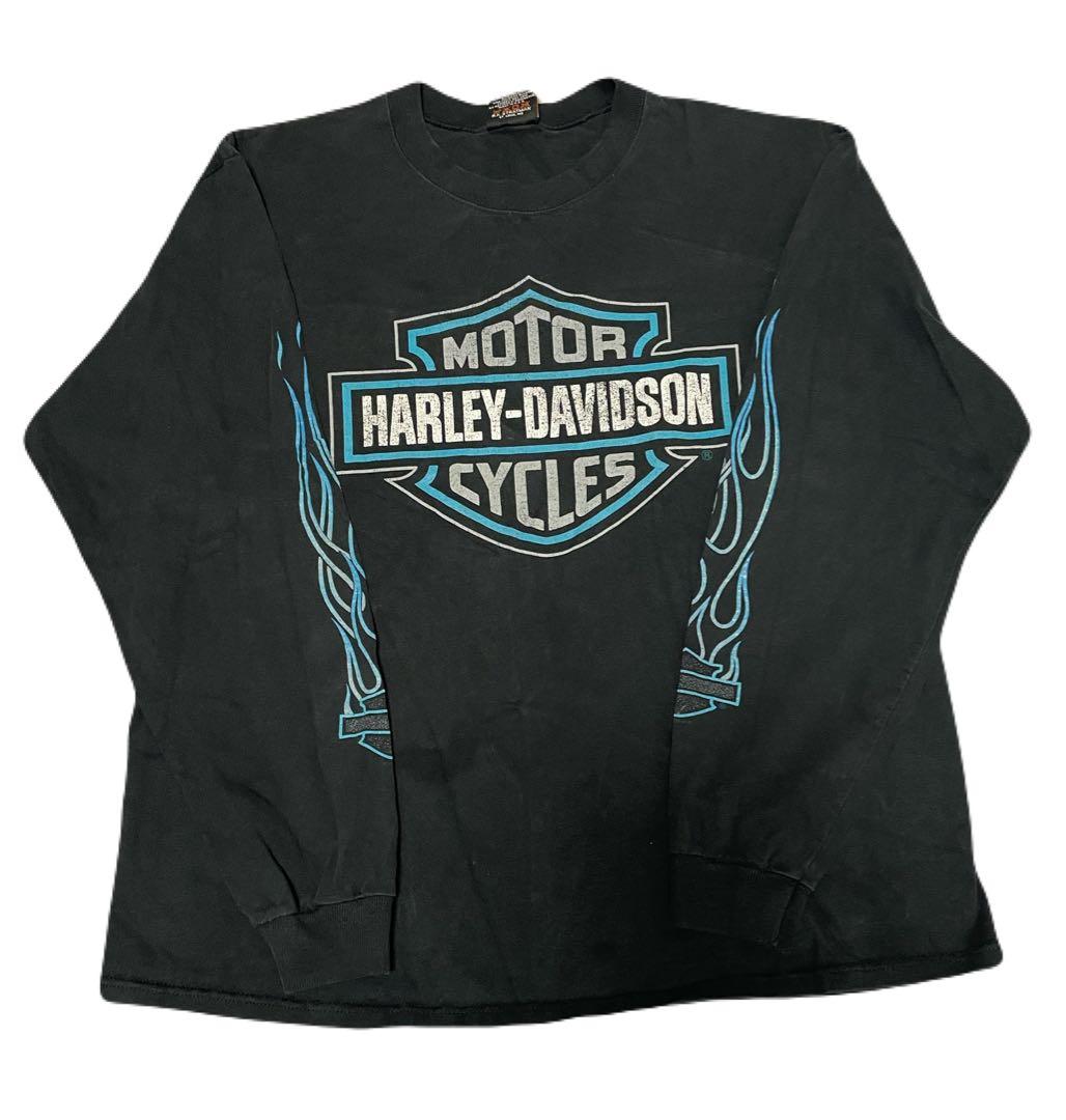 『入手困難』90s ハーレーダビッドソン ヴィンテージロングTシャツ フレイム